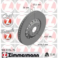 Tarcze hamulcowe - Tarcza hamulcowa ZIMMERMANN 100.3374.75 - miniaturka - grafika 1
