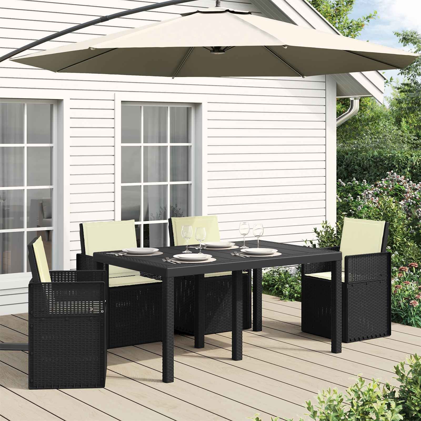 vidaXL Poduszki na Siedzisko i Oparcie 4 pcs kremowy 47 x 45 x 2 cm 899977