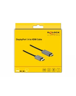 Delock Kabel Displayport - Hdmi 1M Szary 85928 - Kable komputerowe i do monitorów - miniaturka - grafika 1