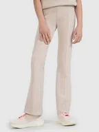 Legginsy - 4F Legginsy dzianinowe z efektem acid wash dziewczęce 4FJRSS25TTIGF256-83S Brązowy Roz. 164 - miniaturka - grafika 1