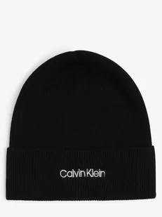 Calvin Klein - Czapka damska z dodatkiem kaszmiru, czarny - Czapki damskie - miniaturka - grafika 1