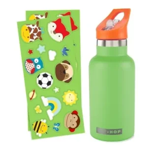 Butelka termiczna z naklejkami 380ml zielona - Butelki termiczne - miniaturka - grafika 1