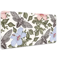 Podkładki na biurko - Mata ochronna na blat Motyle wśród kwiatów 100x50cm, Dywanomat - miniaturka - grafika 1