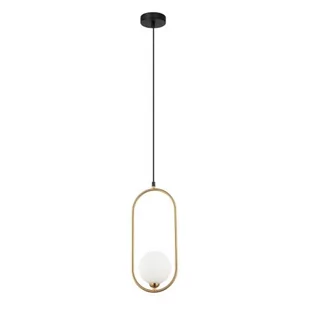 Wisząca lampa nowoczesna Lupus szklana kula ball mosiądz - Lampy sufitowe - miniaturka - grafika 1