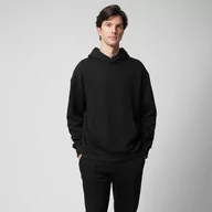 Bluzy sportowe męskie - Męska bluza dresowa oversize nierozpinana z kapturem Outhorn OTHWSS24TSWSM1169 - czarna - miniaturka - grafika 1