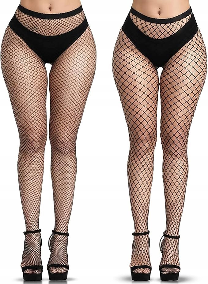 2X KABARETKI RAJSTOPY SIATKOWE W STYLU GOTH FISHNET PUNK PREZENT IMPREZA