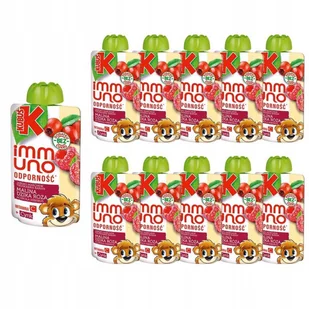 Kubuś Immuno Odporność Mus jabłko marchew banan truskawka malina dzika róża acerola hibiskus 100 g x 10 sztuk - Koncentraty warzywne, przeciery - miniaturka - grafika 1