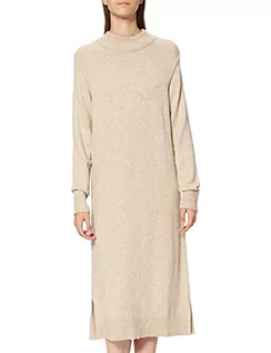 Sukienki - Vila Damska sukienka Viril Crew Neck L/S Midi Dress-Noos, Naturalny melanż, XL - grafika 1