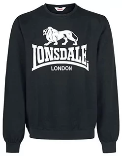 Bluzy męskie - Lonsdale bluza męska bluza Men Crew narożny GoSport - 3xl czarny - grafika 1