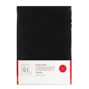 Euro Firany Prześcieradło z Gumką Jersey D91 160x200 w.30 Czarny 1220064 - Prześcieradła - miniaturka - grafika 1