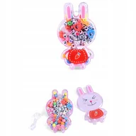 Prace ręczne dla dzieci - KORALIKI LITERKI ZESTAW DO ROBIENIA BIŻUTERII BRANSOLETEK ZAJĄCZEK - miniaturka - grafika 1