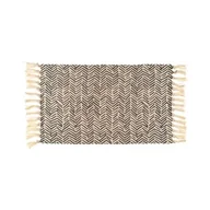 Dywaniki łazienkowe - Dywanik Boho 45 x 75 cm kreski beżowo-czarny - miniaturka - grafika 1