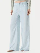 Spodnie damskie - Guess Spodnie materiałowe 176485 Niebieski Slim Fit - miniaturka - grafika 1