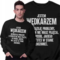 Bluzy męskie - Bluza Dla Wędkarza Śmieszny Prezent Rozwiązuję Problemy Bluza Męska - miniaturka - grafika 1