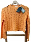 Swetry damskie - Marc O'Polo Pomarańczowy Ażurowy Sweterek Z Okrągłym Dekoltem 164 Kya - miniaturka - grafika 1