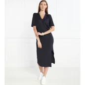 Sukienki - Tommy Hilfiger Sukienka OPEN POLO BLOUSSON SS | z dodatkiem jedwabiu - miniaturka - grafika 1