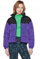 Kurtki damskie - Only Kurtka Damska Puchowa Fioletowo Czarna Z Zamkiem L K2A - miniaturka - grafika 1
