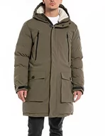 Kurtki męskie - Replay parka męska, 928 ciemny oliwkowy, XXL - miniaturka - grafika 1