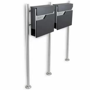 Podwójna Skrzynka pocztowa na listy 2szt Wolnostojąca na słupku inox - Skrzynki na listy - miniaturka - grafika 4