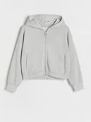 Bluzki dla dziewczynek - Reserved - Bluza z kapturem - jasnoszary - miniaturka - grafika 1