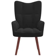 Fotele - vidaXL Fotel czarny obity aksamitem 328057 - miniaturka - grafika 1