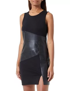 Sukienki - ONLY Onlmarianne sztuczna skóra, sukienka z miksem, OTW, czarny, XL - grafika 1