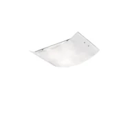 Lampy sufitowe - Michela mała lampa sufitowa 32x21cm błyszcząca biała 2XE27, szkło gięte z chromowaną podstawą, IP20, maks. 2x42W, elegancka lampa sufitowa - miniaturka - grafika 1