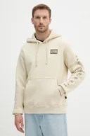 Bluzy męskie - Alpha Industries bluza męska kolor beżowy z kapturem z nadrukiem 156340.300 - miniaturka - grafika 1