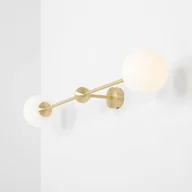 Lampy ścienne - Kinkiet Alison, 2-punktowy, mosiądz/biały, 89cm - miniaturka - grafika 1
