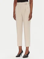 Spodnie damskie - BOSS Spodnie materiałowe Tapiah 50490037 Beżowy Regular Fit - miniaturka - grafika 1