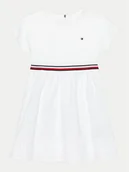 Sukienki i spódniczki dla dziewczynek - Tommy Hilfiger Sukienka codzienna Global Stripe KG0KG07925 D Biały Regular Fit - miniaturka - grafika 1