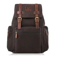 Plecaki - Brązowy duży plecak męski do pracy podróżny bardzo mocny - miniaturka - grafika 1