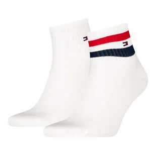 TOMMY HILFIGER SKARPETY SKARPETKI STOPKI 2P BIAŁE r.39-42 - Skarpetki męskie - miniaturka - grafika 1