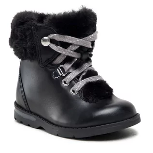 Buty dla dziewczynek - Kozaki CLARKS - Dabi Hiker T 261617986 Black Leather - grafika 1