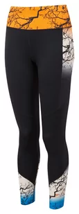 RONHILL Legginsy do biegania damskie LIFE SATORI TIGHT czarno-żółte - Spodnie sportowe damskie - miniaturka - grafika 1