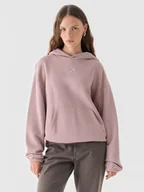 Bluzy damskie - Damska bluza dresowa nierozpinana z kapturem Outhorn OTHWAW24TSWSF1919 - różowa - miniaturka - grafika 1