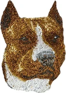 Naszyjniki - Amerykański Staffordshire terrier, Amstaff, Amstaf - naszywka w kształcie psa, haftowana łatka, unikatowa ozdoba do plecaka marki Art-Dog - miniaturka - grafika 1