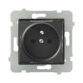 Gniazdka elektryczne - Polmark Gniazdo pojedyncze 2P + Z ROSA czarny - miniaturka - grafika 1