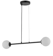 Lampy sufitowe - Sigma nowoczesny czarny żyrandol do salonu 33371 BALANS 2 podłużna lampa sufitowa klosze białe kule 33371 - miniaturka - grafika 1