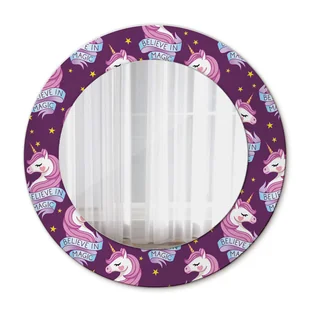 Okrągłe Lustro Łazienkowe Jednorożec gwiazdy 50cm - Lustra - miniaturka - grafika 1