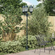 Lampy ogrodowe - Słup ogrodowy 3-lampowy E27 Zielony 220 cm Aluminium - miniaturka - grafika 1