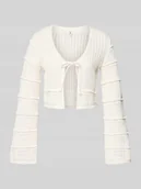 Swetry damskie - Kardigan rozpinany o kroju regular fit z mieszanki bawełny model 'NATALIE' - miniaturka - grafika 1