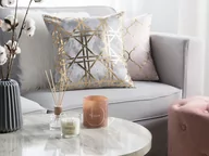 Poduszki dekoracyjne - Beliani Zestaw 2 poduszek dekoracyjnych geometryczny wzór 45 x 45 cm szary CAS - miniaturka - grafika 1