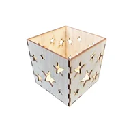 Świeczniki - Lampion Drewniany Latarenka Ozdobna Świecznik Decoupage 11cm - miniaturka - grafika 1