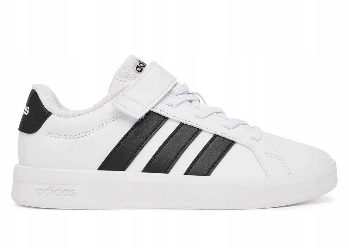 BUTY dziecięce ADIDAS GRAND COURT HP3531 na rzepy białe paski 28