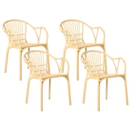 Fotele i krzesła ogrodowe - BELIANI Zestaw 4 krzeseł ogrodowych ANDORA Beżowy - miniaturka - grafika 1