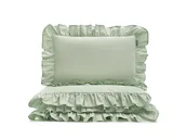 Pościel - pościel pistacjowa z falbaną 140x200 cm + 1x 60x50 cm - MUMLA - miniaturka - grafika 1