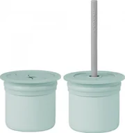 Śliniaki i fartuszki - MINIKOIOI mini cup SIP+SNACK 2in1, 6m+, River Green/Powder Grey, 101260008 - miniaturka - grafika 1