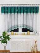 Firany - FIRANA GOTOWA Z KOKARDKAMI ZIELONA HAFT FIRANKI DO KUCHNI 400/160 NA TAŚMIE - miniaturka - grafika 1