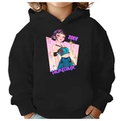 Bluzy dla dziewczynek - BLUZA DZIECIĘCA HUNTRIX ZOEY KPOP 110-116 Z KAPTUREM BAWEŁNIANA JAKOŚĆ - miniaturka - grafika 1